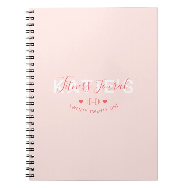 Carnet Revue moderne branchée de fitness rose pâle (Devant)