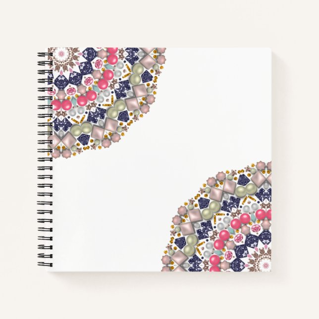 Carnet Rhinestones, paillettes, confettis (Devant)