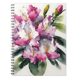 Carnet Rhododendron - Fleurs aquarelle