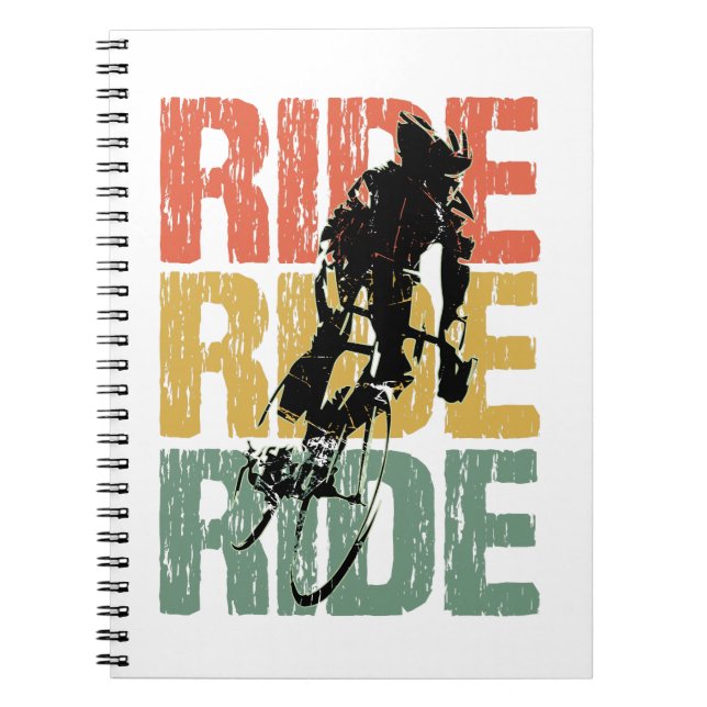 Carnet Ride Ride Ride Ride Vintage Vélo Rider (Devant)