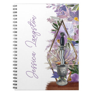 Carnet Rituel Spirituel de l'Union Purple Chalice Floral