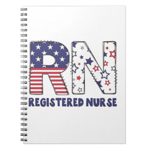 Carnet RN Infirmière inscrite 4 juillet subtile Américain