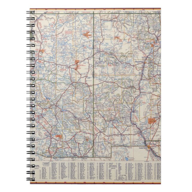 Carnet road map of new mexico arizona 1951 (Devant)