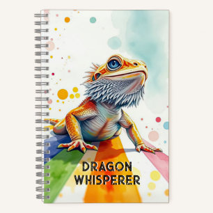 Carnet Robe D'Aquarelle Colorée De Dragon Porté Vibrant