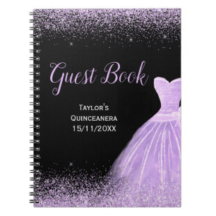 Carnet Robe légère violette Faux paillettes Quinceanera I
