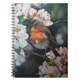 Carnet Robin aux fleurs de cerisier