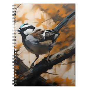 Carnet Robin Dans Une Peinture À Huile D'Arbre,