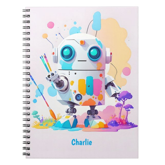 Carnet Robot artiste fantaisiste pour âmes créatives (Devant)