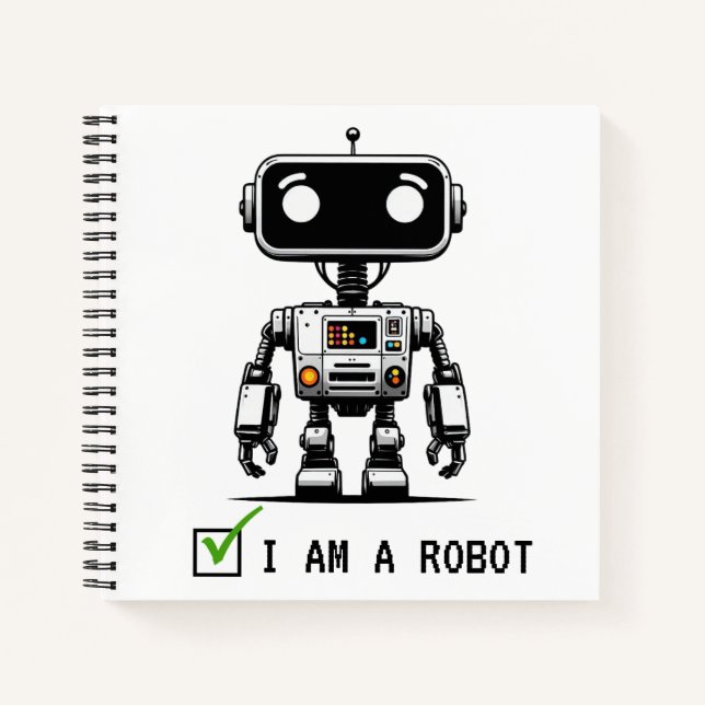 Carnet Robot Captcha - Je suis un Robot (Devant)