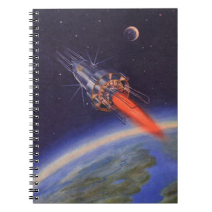 Carnet Rocket de science-fiction vintage dans l'espace su