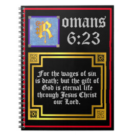Carnet Romans 623 Gold Lettre Vie éternelle Bible Verse