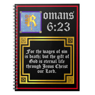 Carnet Romans 623 Gold Lettre Vie éternelle Bible Verse