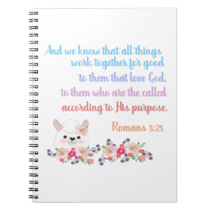 Carnet Romans 8 Bible Verse Design