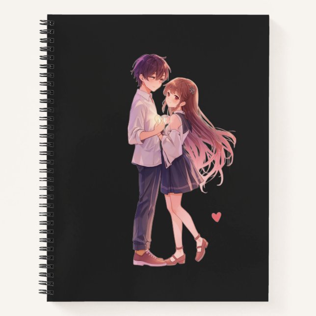 Carnet Romantic Anime Couple - Cute Aesthetic Lovers Art  (Devant)