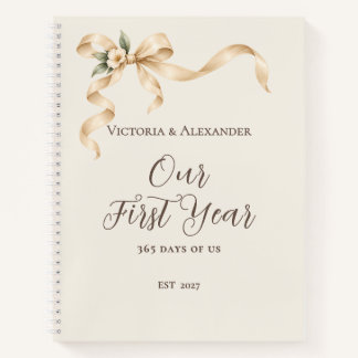 Carnet Romantic Champagne Ribbon Our First Year Together
