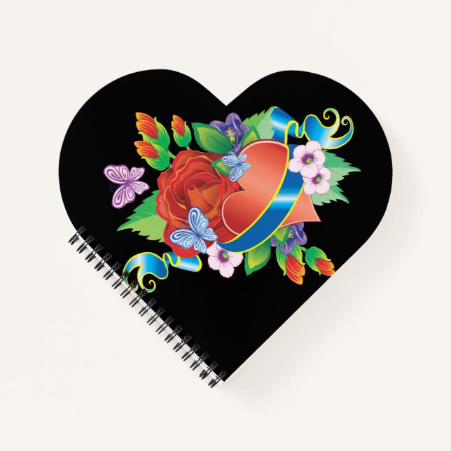 Carnet Romantic Heart & Blooms” (Devant)