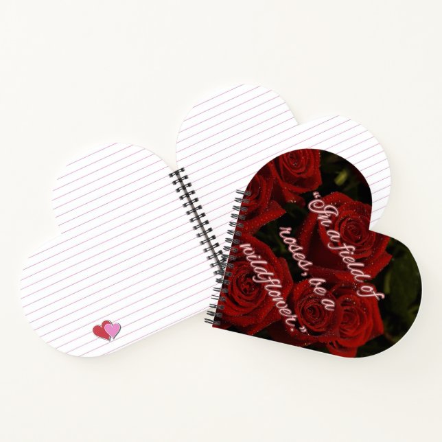 Carnet Romantic Heart Notebook – Red Roses (Intérieur)
