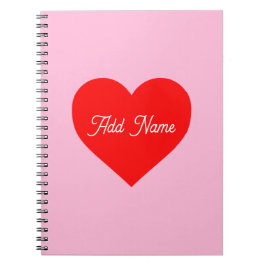 Carnet Romantique Coeur Rouge Pastel Rose Personnalisé