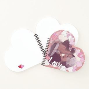 Carnet Romantique Coeurs roses Aimer Photo personnalisée