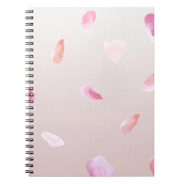 Carnet Romantique rose pâle Rose pétal floral (Devant)