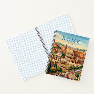 Carnet Rome Italie Colisée Voyage Art Vintage