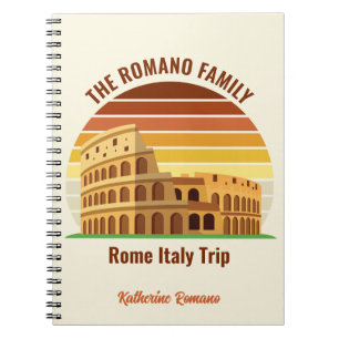 Carnet Rome Italie Famille Voyage Colisée Coucher de sole