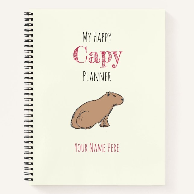 Carnet Rongeur Capybara Planner À Refroidissement Maigre  (Devant)