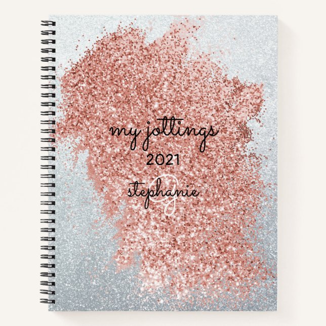 Carnet Rose Abstrait Pink Splash Parties scintillant arge (Devant)