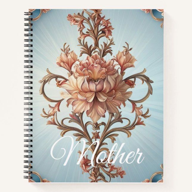 Carnet Rose Baroque  (Devant)