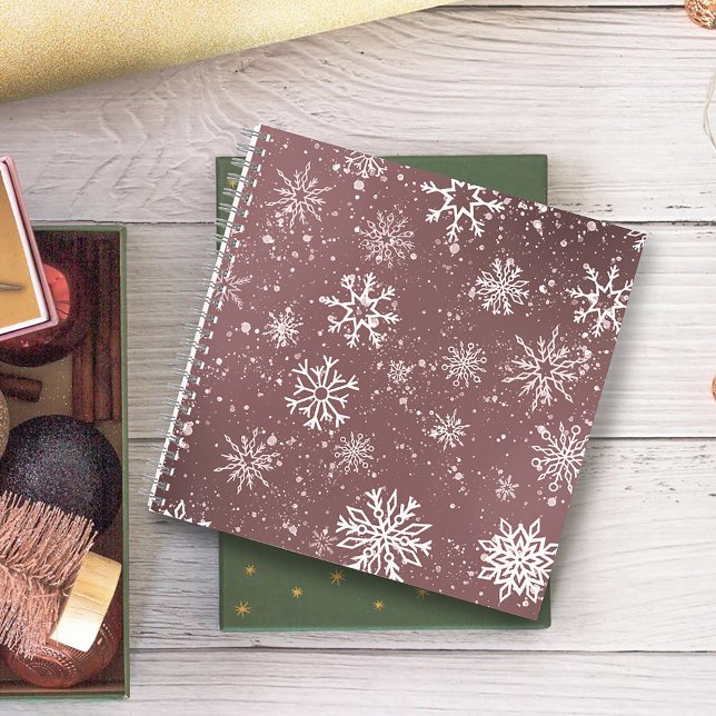 Carnet Rose blanc Snowflakes rose (Créateur téléchargé)
