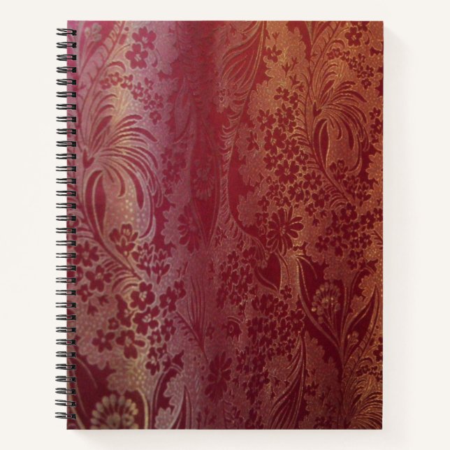 Carnet Rose brocart chinois (Devant)