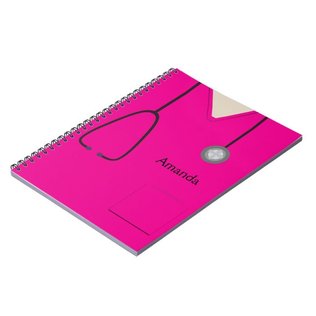 Carnet rose chaud Médicale Scrubs (Côté gauche)