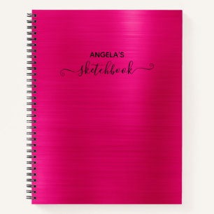 Carnet Rose Chaud Pailleté Ombre Feuille D'aluminium Esqu