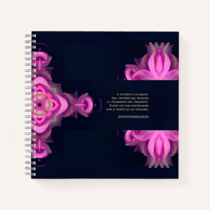 Carnet "Rose cœur brisé en noir dans la poudre"& Futuro