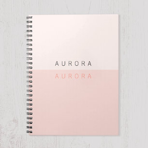 Carnet Rose Deux Tons Minimaliste