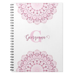 Carnet Rose Dusky Personnalisé Confetti Lace Dot Mandala