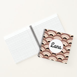 Carnet Rose et violet violet violet Art Déco personnalisa
