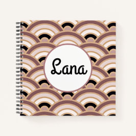 Carnet Rose et violet violet violet Art Déco personnalisa