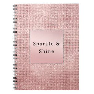 Carnet Rose étincelant doré Parties scintillant Brown