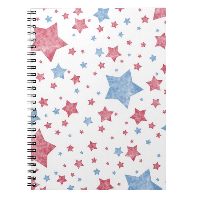 Carnet Rose + Etoiles Bleues (Devant)