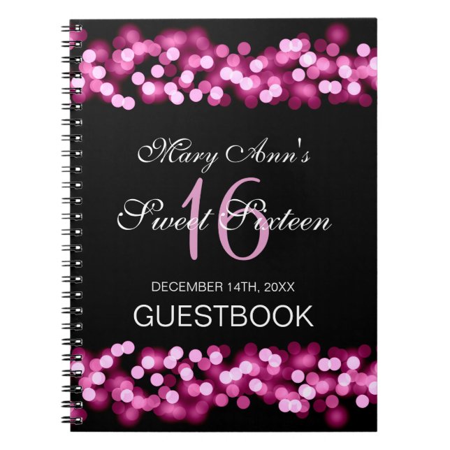 Carnet Rose fascinant de Hollywood de Guestbook de partie (Devant)