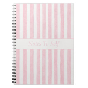Carnet Rose Féminin Rayures Blanches