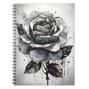 Carnet Rose - Fleurs à l'aquarelle