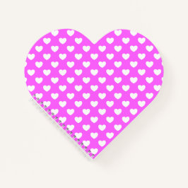 Carnet Rose Fluide Et Coeurs Blancs Mignons En Forme De C