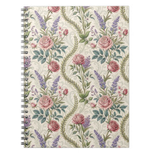 Carnet Rose Française Classique et Motif Floral de Lavand