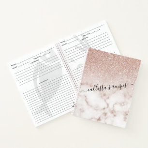 Carnet Rose glamour or blanc Parties scintillant marbre d