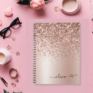 Carnet Rose Gold - Blush Pink Parties scintillant Heart N