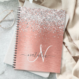 Carnet Rose Gold brossé Parties scintillant métallique No