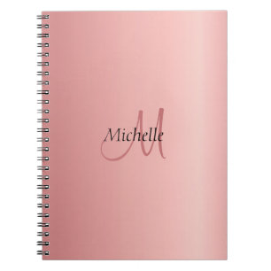 Carnet Rose Gold Elegant Monogramme Modèle moderne