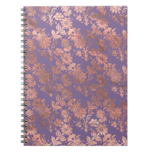 Carnet Rose Gold Glamouruseux et floral lavande